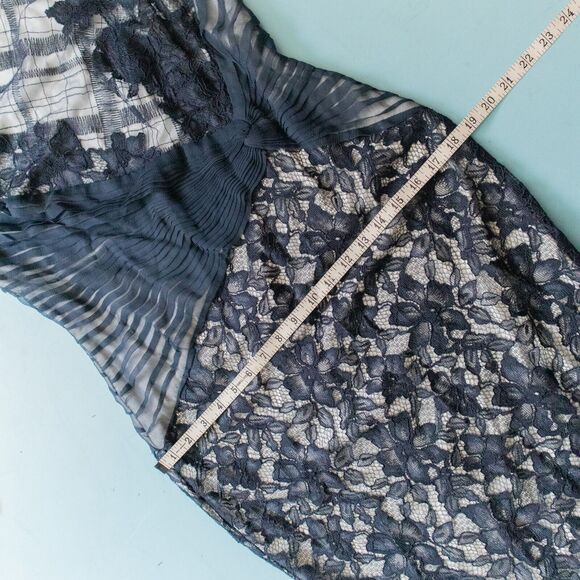 Tadashi Shoji Embroidered Tulle Boatneck Lace Floral Formal Sheath Dress - Picture 7 of 11